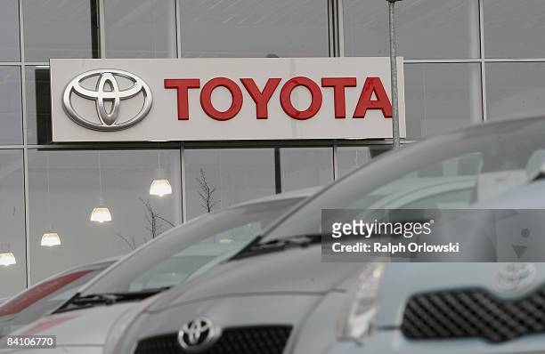 Toyota cars are offered for sale at a car dealership on December 22, 2008 in Wiesbaden, Germany. Today Japanese carmaker Toyota Motor Corp., the...