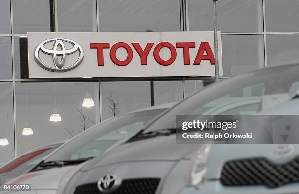 Toyota cars are offered for sale at a car dealership on December 22, 2008 in Wiesbaden, Germany. Today Japanese carmaker Toyota Motor Corp., the...