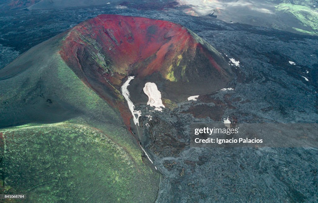 Aerial Views Volcanic Craters Around Tolbachik Volcanic Complex ...