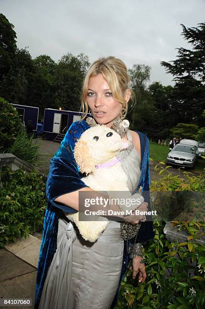 Kate Moss attends the wedding reception of Leah Wood and Jack MacDonald at Holm Wood on June 21, 2008 in London, England.