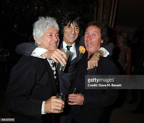 Ronnie Wood and guests attend Leah Wood and Jack MacDonald's wedding reception dinner at HolmWood on June 21, 2008 in Kingston, London, England.
