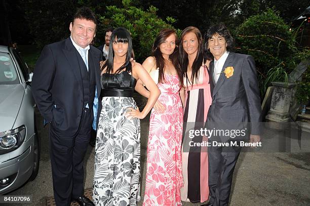 Jimmy White, Ronnie Wood and Guests attend the wedding reception of Leah Wood and Jack MacDonald at Holm Wood on June 21, 2008 in London, England.