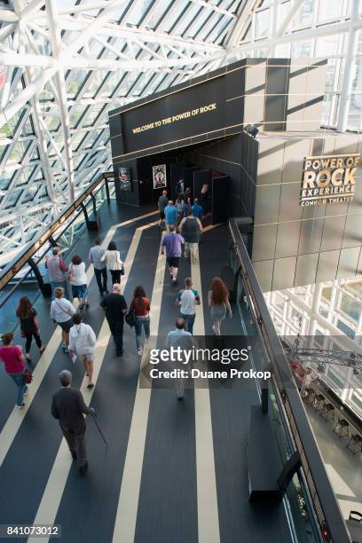 The Power of Rock Experience in Connor Theater at Rock and Roll Hall of Fame and Museum on August 30, 2017 in Cleveland, Ohio.