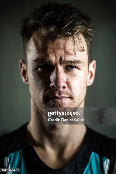 Robbie Gray of the Power poses during a Port Power AFL training session at the Adelaide Oval on August 31, 2017 in Adelaide, Australia.