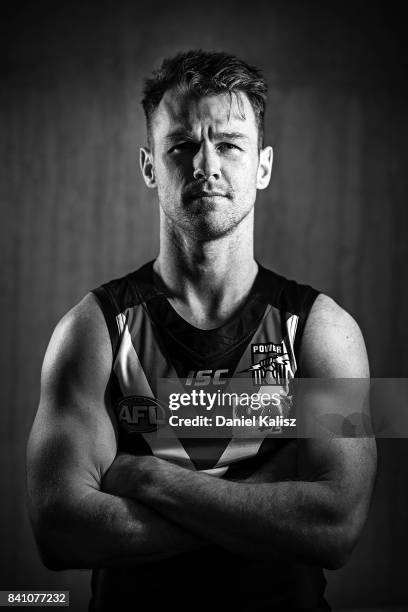 Robbie Gray of the Power poses during a Port Power AFL training session at the Adelaide Oval on August 31, 2017 in Adelaide, Australia.