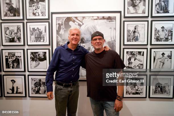 Filmmaker James Cameron and photographer Chris Cuffaro attend the VIP Reception for Chris Cuffaro's New Exhibit "Greatest Hits: Martini Ranch" at Mr....