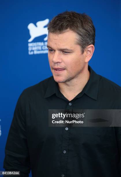 Venice, Italy. 30 August, 2017. Matt Damon attend the 'Downsizing' photocall during the 74th Venice Film Festival