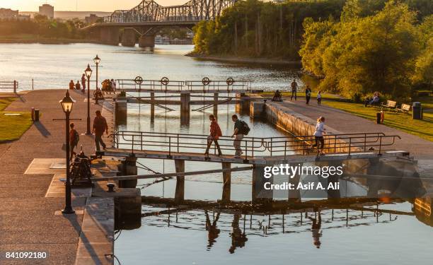 locks at rideau canal - ottawa locks stock pictures, royalty-free photos & images