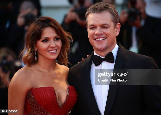 Matt Damon , Luciana Damon at the 'Downsizing' screening and Opening Ceremony during the 74th Venice Film Festival at at Sala Grande. Venice, Italy -...