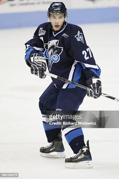 Jordan Caron of the Rimouski Oceanic skates during the game against the Quebec Remparts at the Colisee Pepsi on December 19, 2008 in Quebec City,...