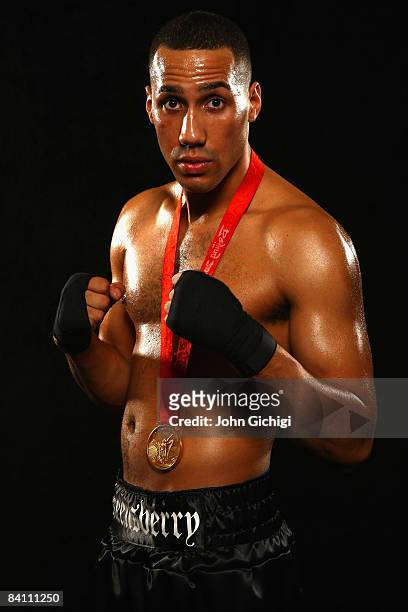 Olympic Gold medalist boxer James DeGale poses during a portrait session at the Peacock Gym on December 22, 2008 in London, England. .