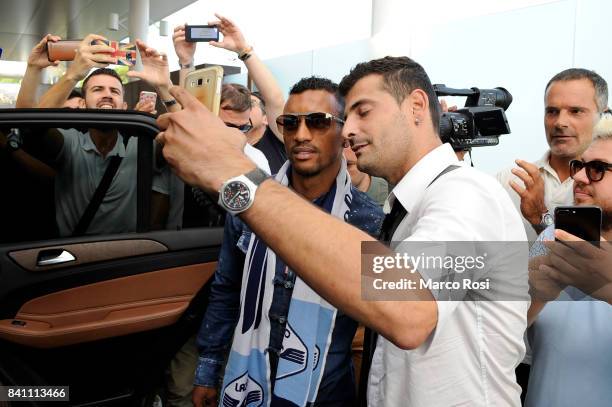 Lazio New Signing Nani arrives at Ciampino Airport on August 31, 2017 in Rome, Italy.