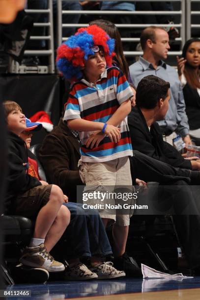 Young Los Angeles Clippers fan dances during a game between the Toronto Raptors and the Los Angeles Clippers at Staples Center on December 22, 2008...