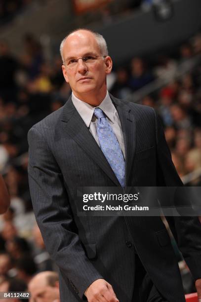 Head Coach Jay Triano of the Toronto Raptors looks on during a game against the Los Angeles Clippers at Staples Center on December 22, 2008 in Los...