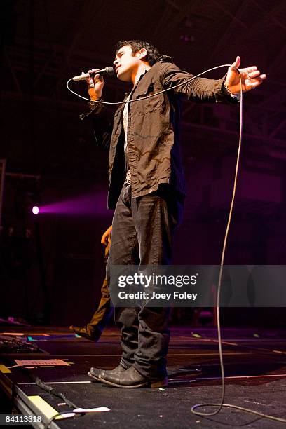 The rock band Trapt performs in the Jagermeister tour at the Toyota Blue Ribbon Pavilion on December 22, 2008 in Indianapolis.