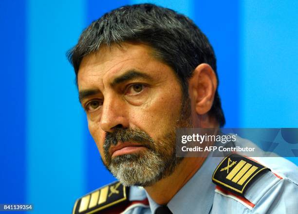 Josep Lluis Trapero, chief of the Catalan regional police "Mossos D'Esquadra" gives a press conference in Barcelona on August 31, 2017. US security...