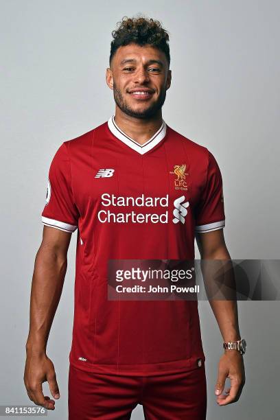 Liverpool Unveil New Signing Alex Oxlade-Chamberlain at St Georges Park on August 30, 2017 in Burton-upon-Trent, England.