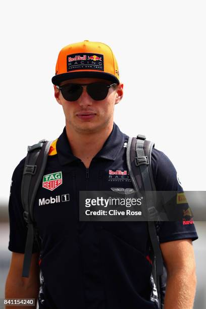 Max Verstappen of Netherlands and Red Bull Racing walks in the Paddock during previews for the Formula One Grand Prix of Italy at Autodromo di Monza...