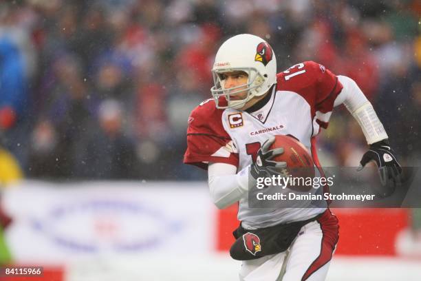 Arizona Cardinals QB Kurt Warner in action vs New England Patriots. Foxboro, MA CREDIT: Damian Strohmeyer