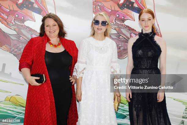 Joanna Scanlan, Deborah Haywood and Lily Newmark attend the 'Pin Cushion' premiere during the 74th Venice Film Festival at on August 31, 2017 in...