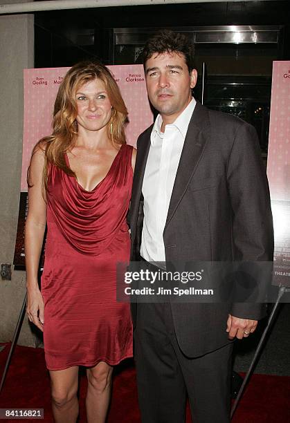 Actors Connie Britton and Kyle Chandler arrive at "Lars and the Real Girl" premiere at the Paris Theater on October 3, 2007 in New York City