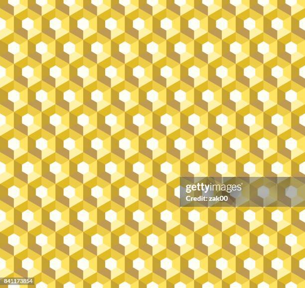 geometric hexagon seamless patterns - hotel corridor stock illustrations