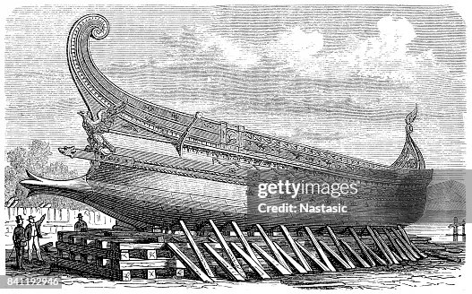 Trireme Graphics Trireme An Ancient Galley By Phoenicians Greeks And Romans High-Res ...