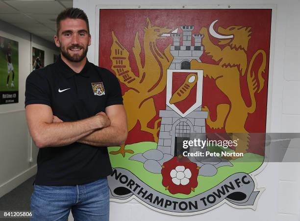 Northampton Town new signing Matt Ingram poses during a photo call at Sixfields on August 31, 2017 in Northampton, England.