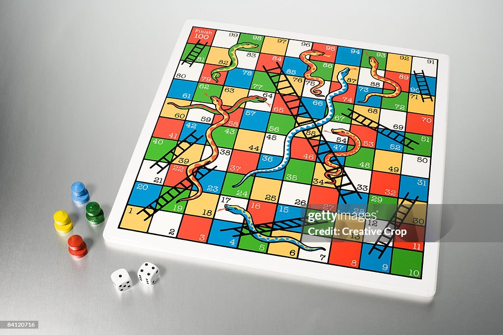 Snakes and ladders puzzle game