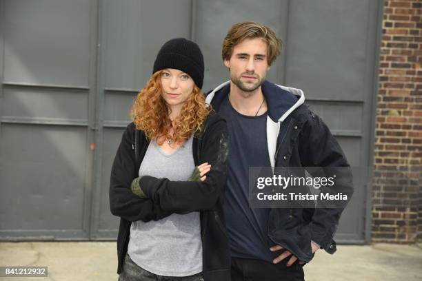 Marleen Lohse and Jeremy Mockridge during the set visit of the movie 'Story of Berlin' on August 31, 2017 in Berlin, Germany.