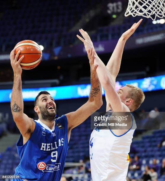Ioannis Bourousis of Greece Tryggvi Hlinason of Iceland during the FIBA Eurobasket 2017 Group A match between Iceland and Greece on August 31, 2017...