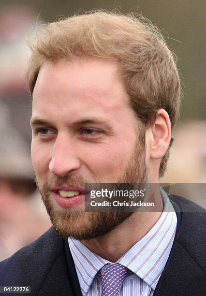 Prince William attends the Christmas Day Church Service at St Mary's Church on December 25, 2008 in Sandringham, England.