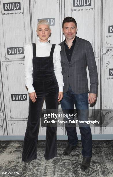 Serinda Swan and Anson Mount attend Build Series to discuss their new show "Inhumans" at Build Studio on August 31, 2017 in New York City.