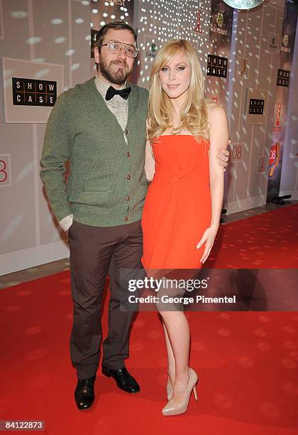 Musician Dallas Green and TV personality Leah Miller attend the 2008 Gemini Awards at the Metro Toronto Convention Centre on November 28, 2008 in...