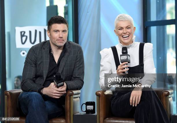 Anson Mount and Serinda Swan attend the Build Series to discuss their new show "Inhumans"at Build Studio on August 31, 2017 in New York City.