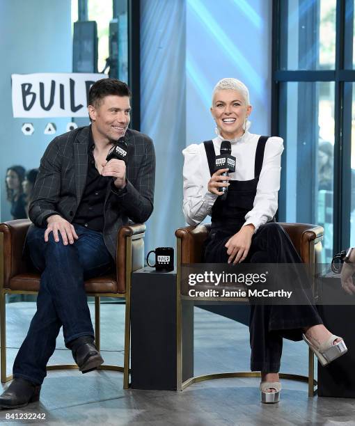 Anson Mount and Serinda Swan attend the Build Series to discuss their new show "Inhumans"at Build Studio on August 31, 2017 in New York City.