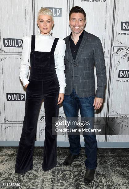 Serinda Swan and Anson Mount attend the Build Series to discuss their new show "Inhumans"at Build Studio on August 31, 2017 in New York City.