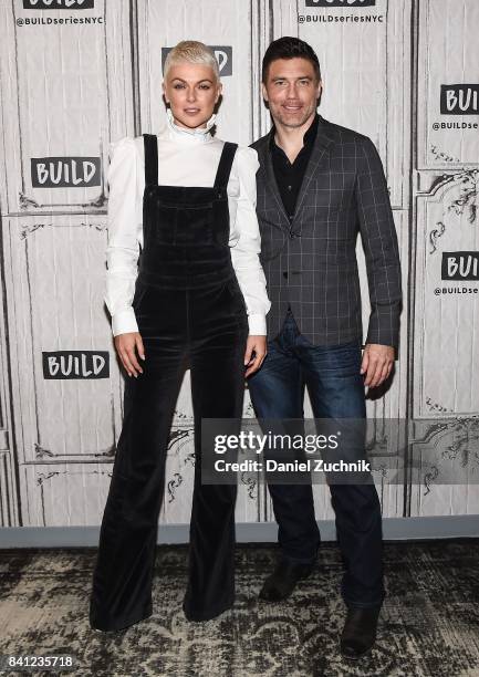 Serinda Swan and Anson Mount attend the Build Series to discuss the new show 'Inhumans' at Build Studio on August 31, 2017 in New York City.