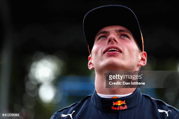 Max Verstappen of Netherlands and Red Bull Racing looks into the crowd at a karting event during previews for the Formula One Grand Prix of Italy at...