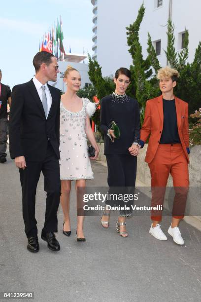 Michael Polish, Kate Bosworth, Celia Rowlson Hall and Mia Lidofsky are seen after the 'Miu Miu Women's Tales' photocall during the 74th Venice Film...