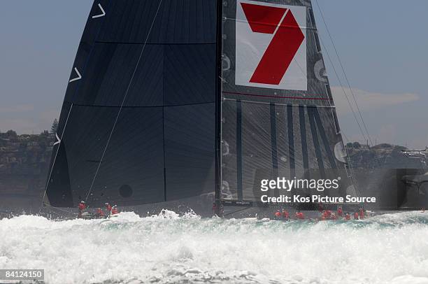 Wild Oats XI owned by Bob Oatley leads the fleet at the start of the Rolex Sydney to Hobart which starts on Boxing Day 2008. Wild Oats is the...