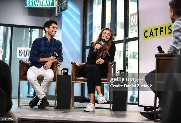 Nev Schulman and Laura Perlongo attend the Build Series to discuss the show 'Catfish' at Build Studio on August 31, 2017 in New York City.