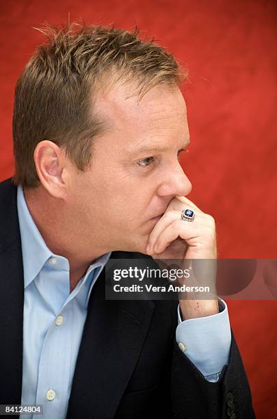 Kiefer Sutherland attends the "24: Redemption" press conference at the Four Seasons Hotel on September 29, 2008 in Beverly Hills, California.