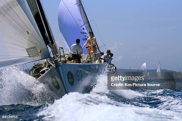 The Australian racing yacht Secret Mens Business passes The Heads at the start of the Rolex Sydney to Hobart, on Boxing Day December 26, 2008 in...