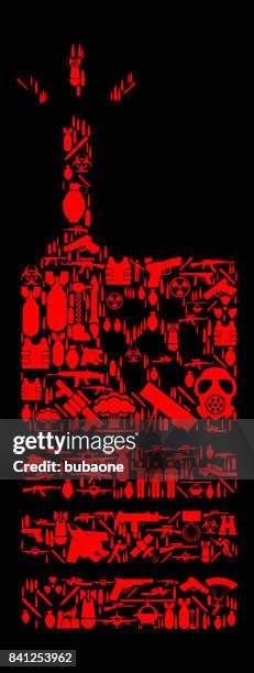 2 way radio war and modern warfare vector icon pattern - mushroom cloud atomic stock illustrations