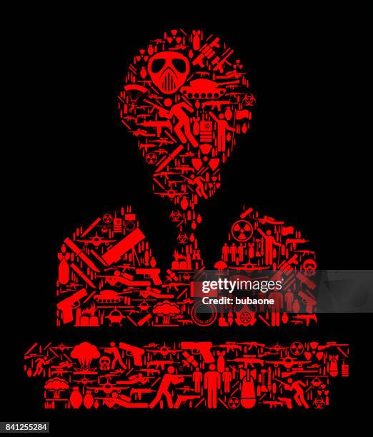 speaking man war and modern warfare vector icon pattern - nuclear bomb explosion stock illustrations