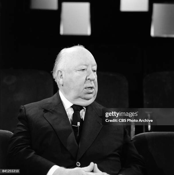 Alfred Hitchcock being interviewed for the performing arts television program, "Camera Three." Episode: The Illustrated Alfred Hitchcock originally...