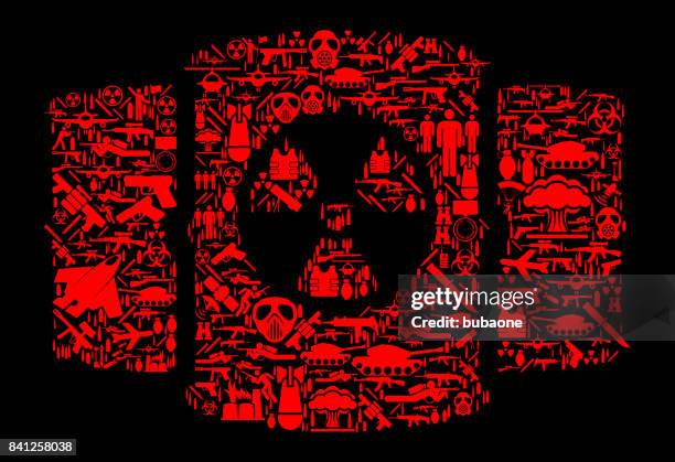 nuclear barrels war and modern warfare vector icon pattern - mushroom cloud atomic stock illustrations