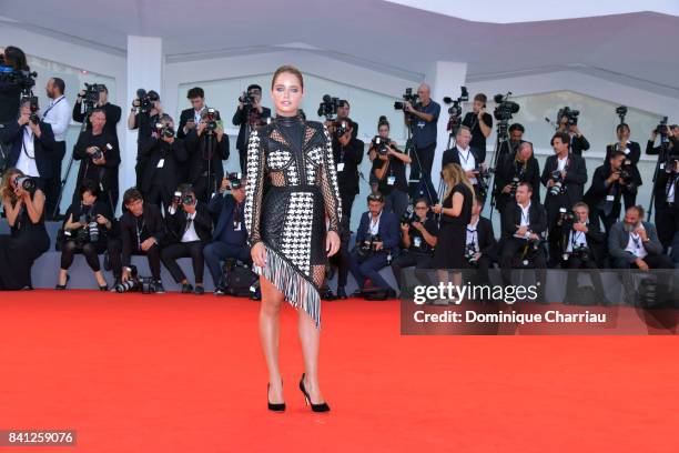 Matilde Gioli walks the red carpet ahead of the 'The Shape Of Water' screening during the 74th Venice Film Festival at Sala Grande on August 31, 2017...