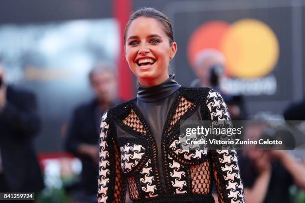 Matilde Gioli walks the red carpet ahead of the 'The Shape Of Water' screening during the 74th Venice Film Festival at Sala Grande on August 31, 2017...